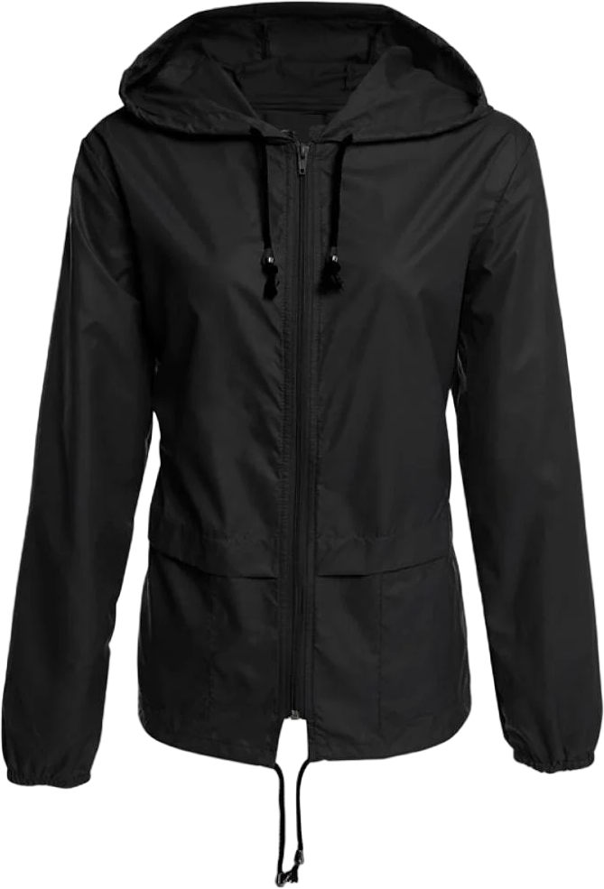 Dcastle Clearance Sale!Women Lightweight Rain Jacket Outdoor Packable Waterproof Hooded Zip Raincoat Fashion Hiking Clothes Black 2XL