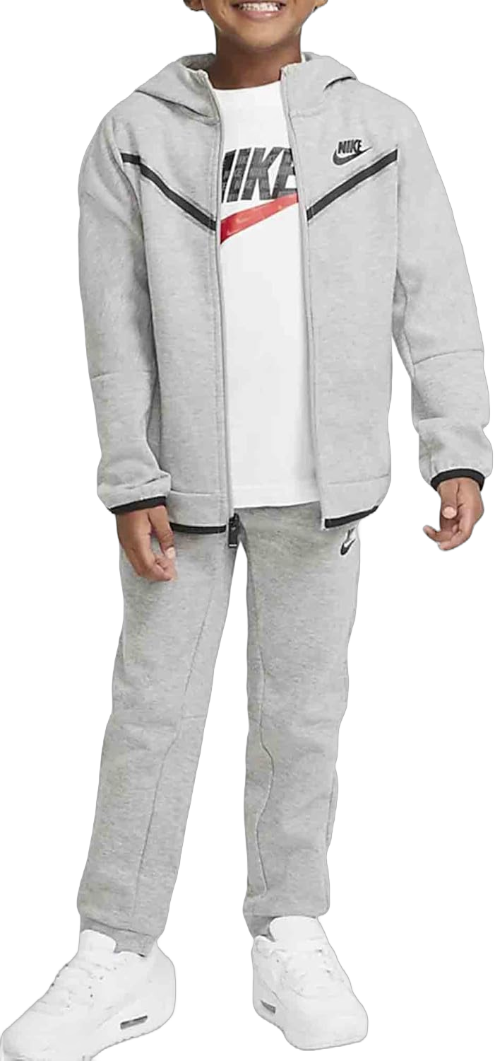 Nike Sportswear Tech Fleece Hoodie and Pants Set (Toddler/Little Kids) Dark Grey Heather