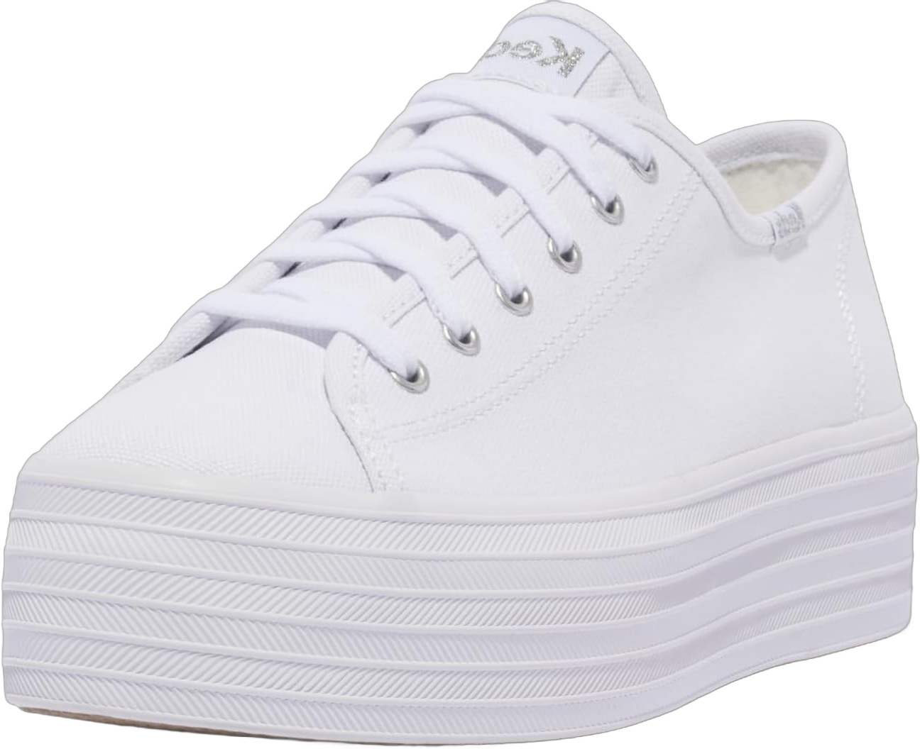 Keds Women's Triple Up Canvas Sneaker 8 White Canvas