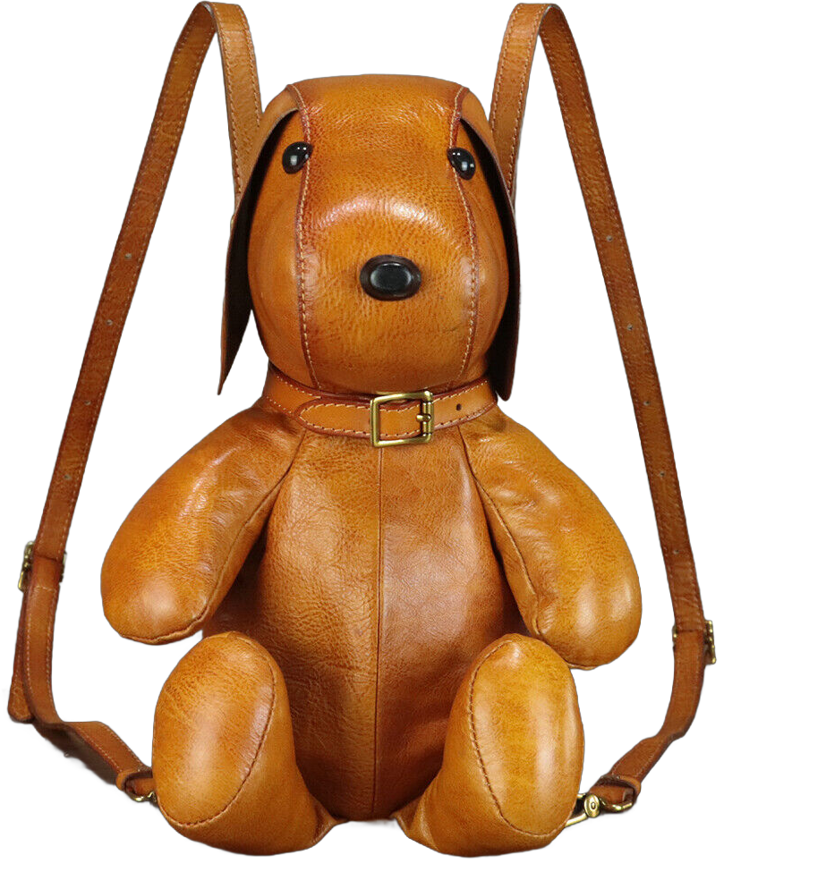 Genuine Leather Dog Backpack Purses for Women Retro Leather Rucksack Handmade