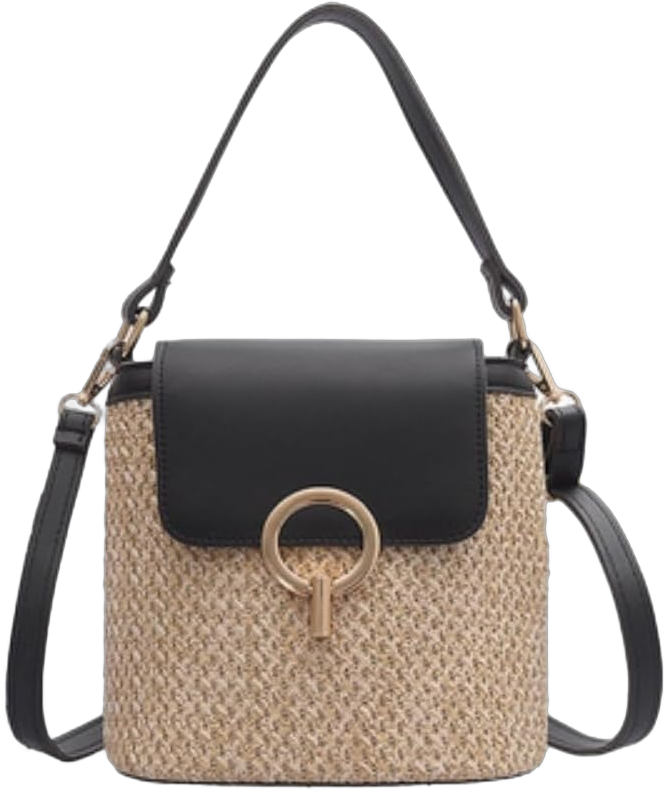 Straw Crossbody Bags For Women Women Bucket Handbags Handmade Straw Handbags With Adjustable Strap Woven Handbags