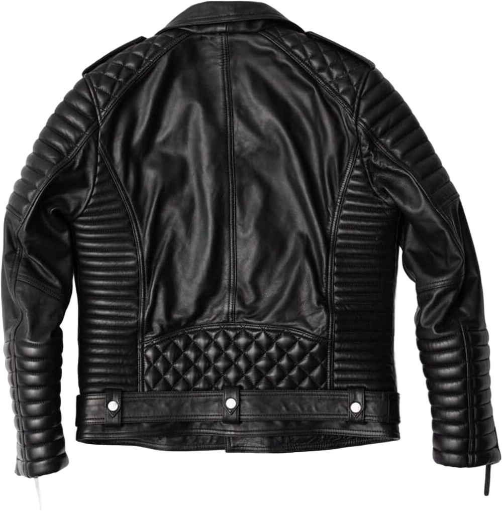 New Mens Black Quilted Motorcycle Jacket | Black Biker Leather Jacket For Men | Brando Vintage Riding Moto Jacket | Xs - 4xL X-Small Black