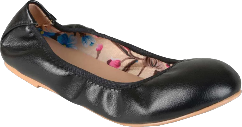 Women's Journee Collection Lindy2 Ballet Flat Black Faux Leather 6.5 M