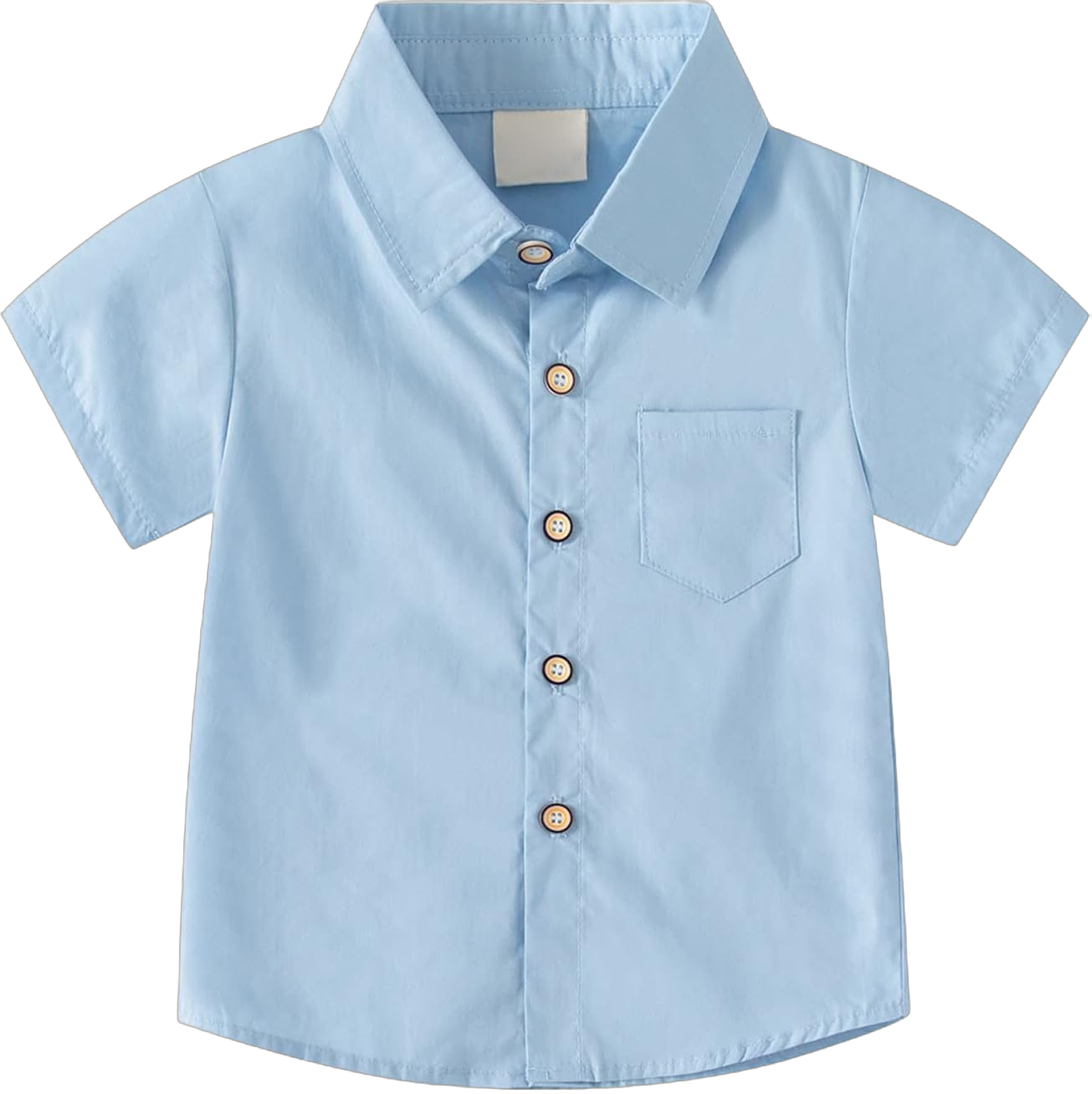 Toddler Girl Shirts Boys Dress Shirts Button Down Shirt Short Sleeve Solid Oxford Shirt with Pocket Summer 2-3T Sky Blue