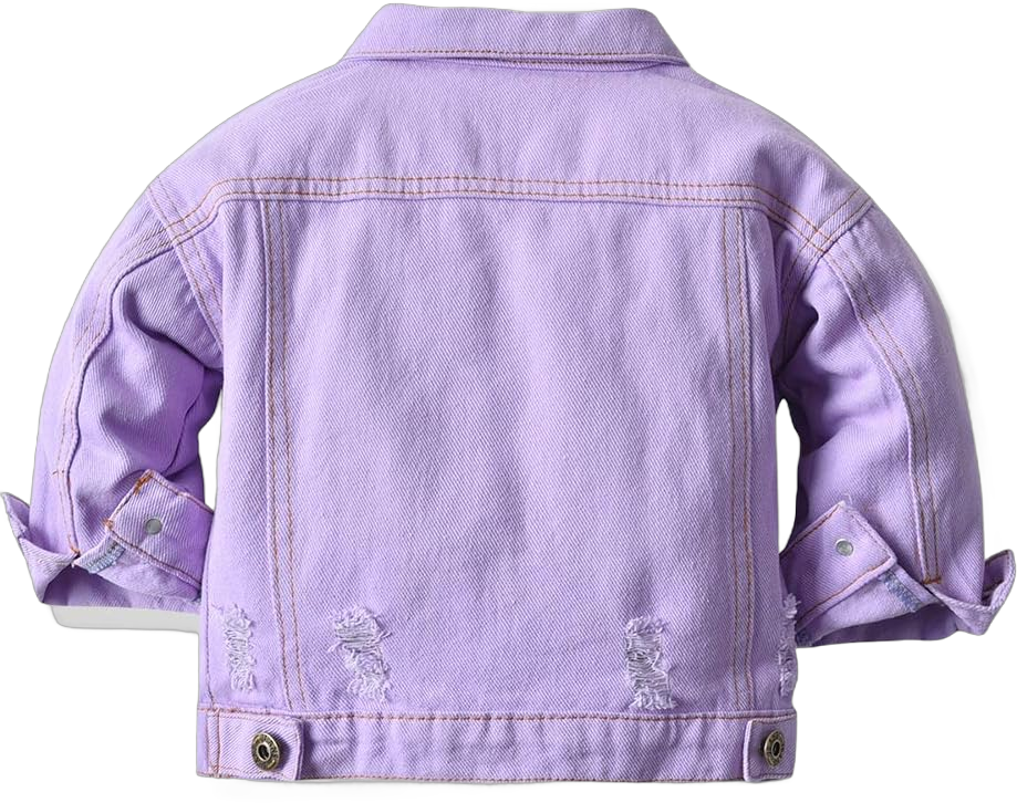 Toddler Boys Girls Casual Denim Jackets Coats Kids Button Down Jeans Tops Outerwear 3T Purple