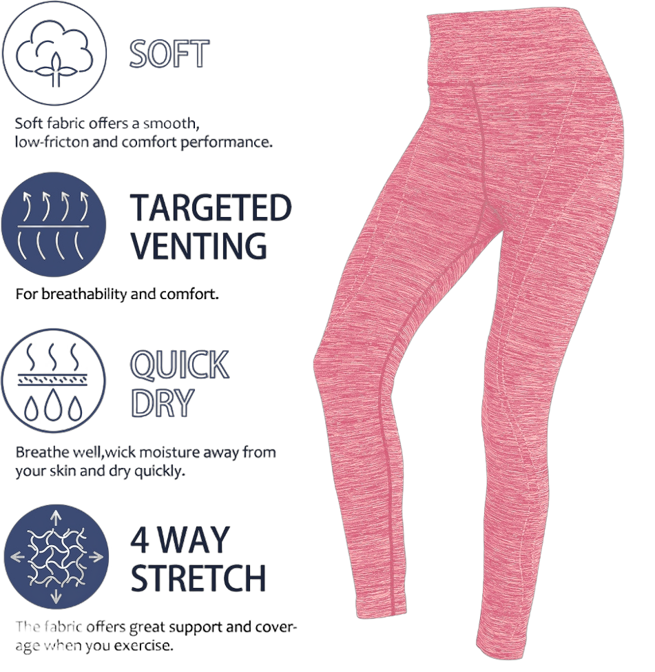 Women's Tummy Yoga Pants Leggings High Waist Running Tights for Way Stretch Run Small for slim Body, Pink, XXL