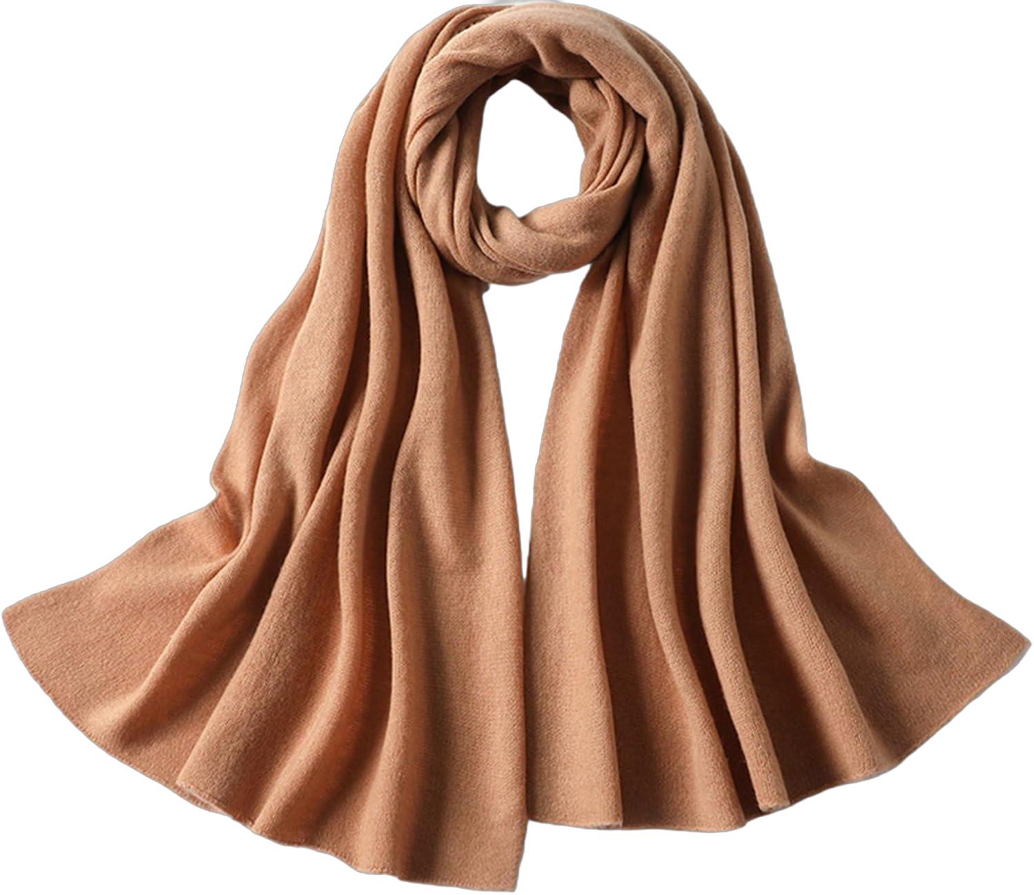 Women Large Wool Shawls Scarf Knitted Solid Color Winter Casual Warm Retro Fashion Super Soft Women Scarf Small Camel