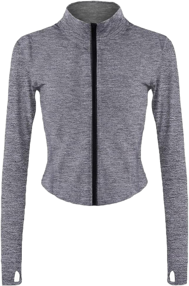 Lviefent Womens Lightweight Full Zip Running Track Jacket Workout Slim Fit Yoga Sportwear with Thumb Holes Medium Heather Grey