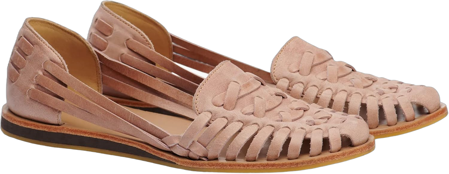 Nisolo Women's Huarache Sandals, Slip-On Comfort, Designed for Casual Everyday Wear, Handwoven & Waterproof Leather, No-Slip Sole (Select Half Size Smaller Than Your Normal Shoe Size) Desert Rose 7