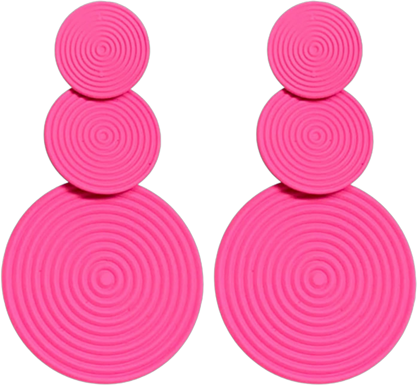 Retro 80s Neon Earrings Round Disc Dangle Drop Earrings for Women Lightweight Bohemia Statement Geometric Round Earrings Fashion Accessories 80s Jewelry Costume Party Hot Pink