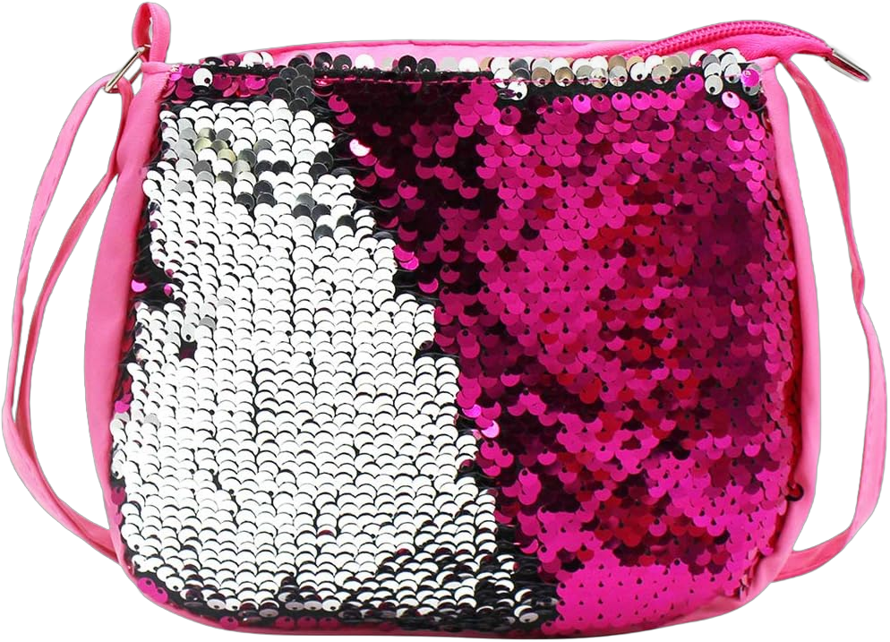 Kids Girls Sparkle Crossbody Purses Glitter Shiny Flip Sequin Small Purse Zippered Cute Handbag Hot Pink