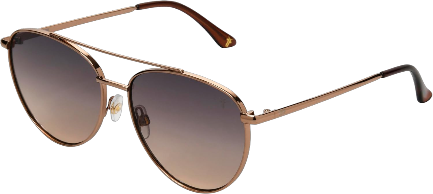 Frye Women's Felicia Sunglasses Aviator, Bronze, 58 mm