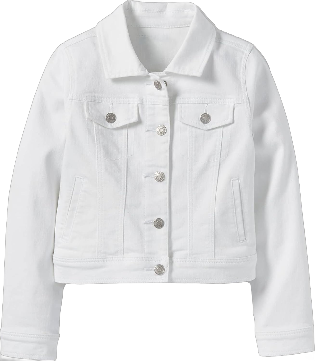 Boys Girls Basic Jean Jacket Kids Casual Denim Coat Classic Outwear Small White