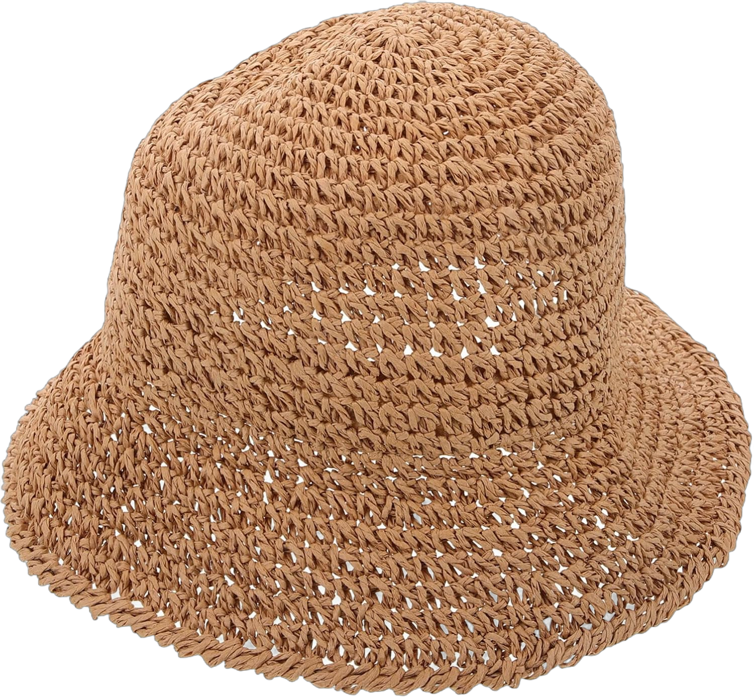 SAFIGLE Women's Summer Floppy Straw Sun Hat, Foldable Packable Wide Brim Beach Hat with UV Protection, Trendy Crochet Bucket Hat for Outdoor Adventures and Vacation Wear