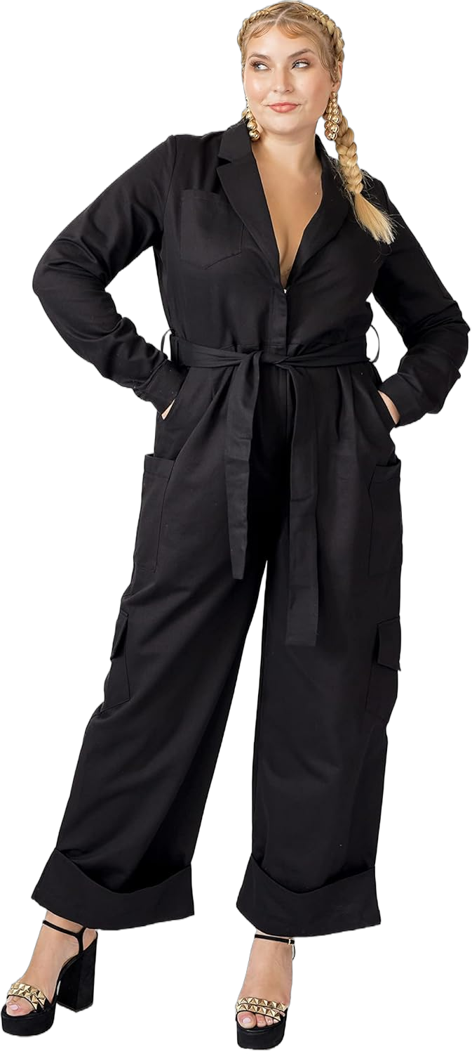 Pantora Women's Nicole Utility Jumpsuit 3X-Large Black