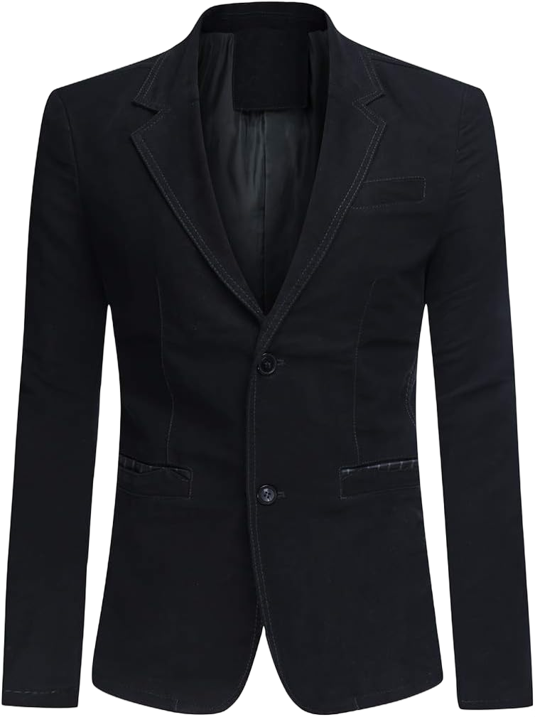 Cloudstyle Mens Casual 2 Buttons Slim Fit Jacket Lightweight Formal Business Blazer Sport Coat B/Black X-Small