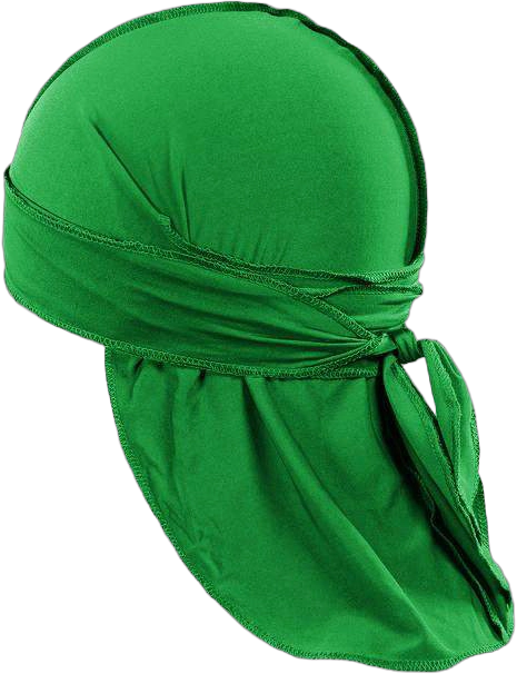 Pack of 12 Durag Headwrap Headscarf Bandana Doo Rag Long Tail Green