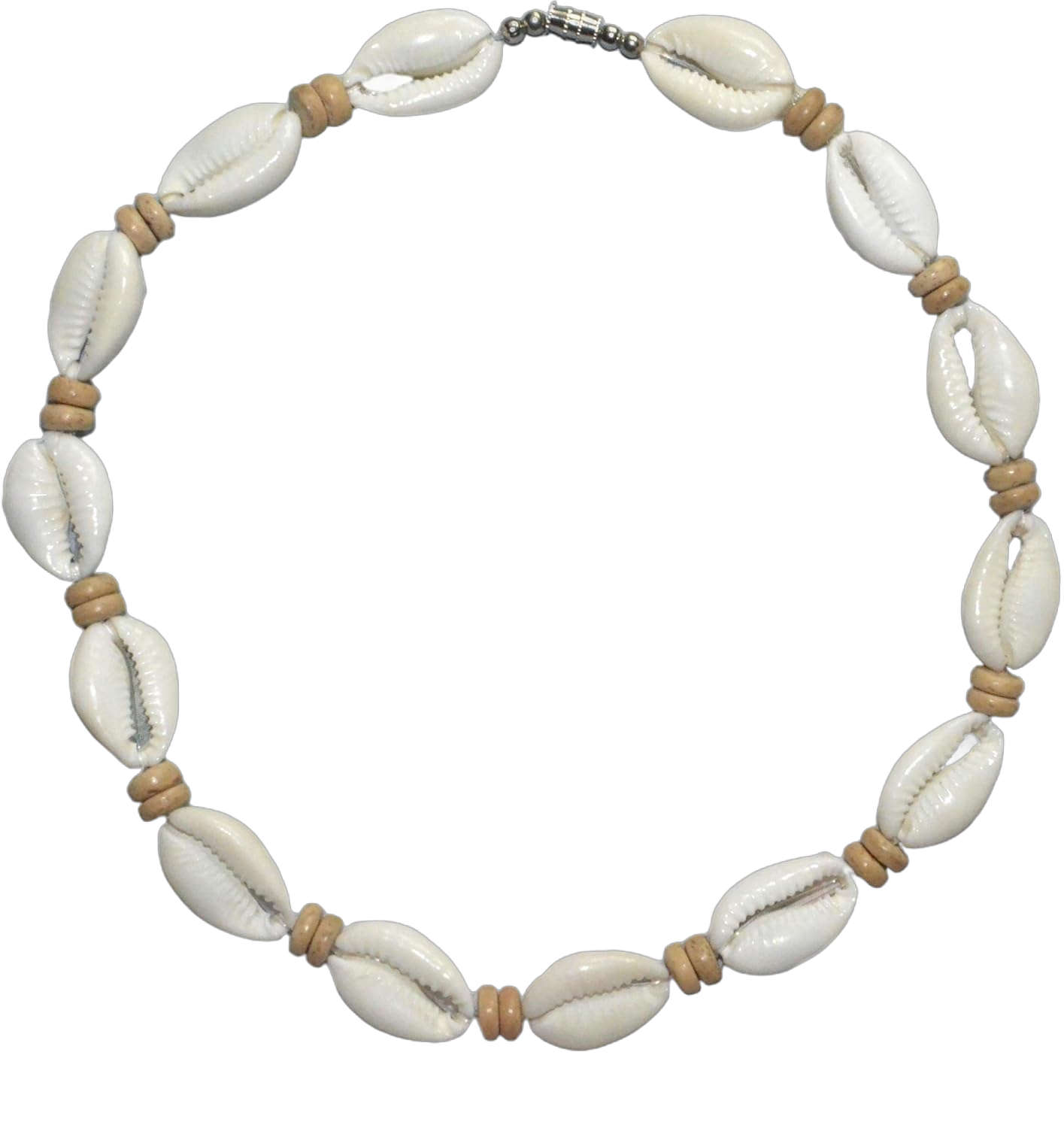 Native Treasure Mens and Womens Natural Cowrie Conch Shell Necklace with Real Brown Coco Beads Tropical Jewelry Summer Beach Surfer Necklace