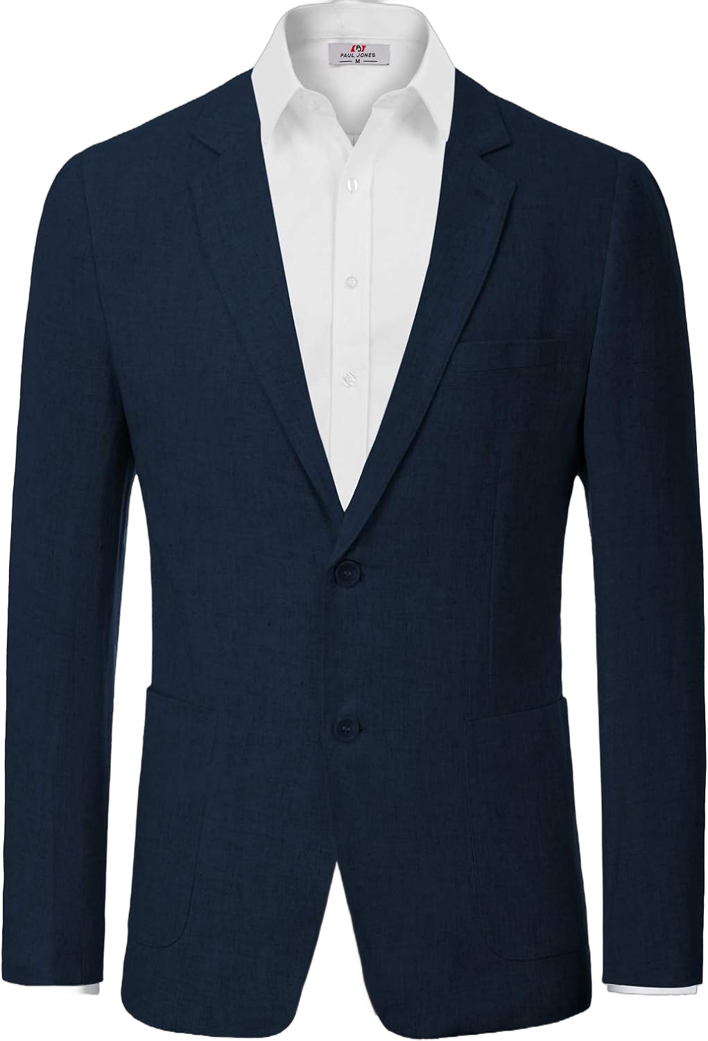 PJ Paul Jones Men's Slim Fit Lightweight Linen Jacket Tailored Blazer Sport Coat Navy X-Large