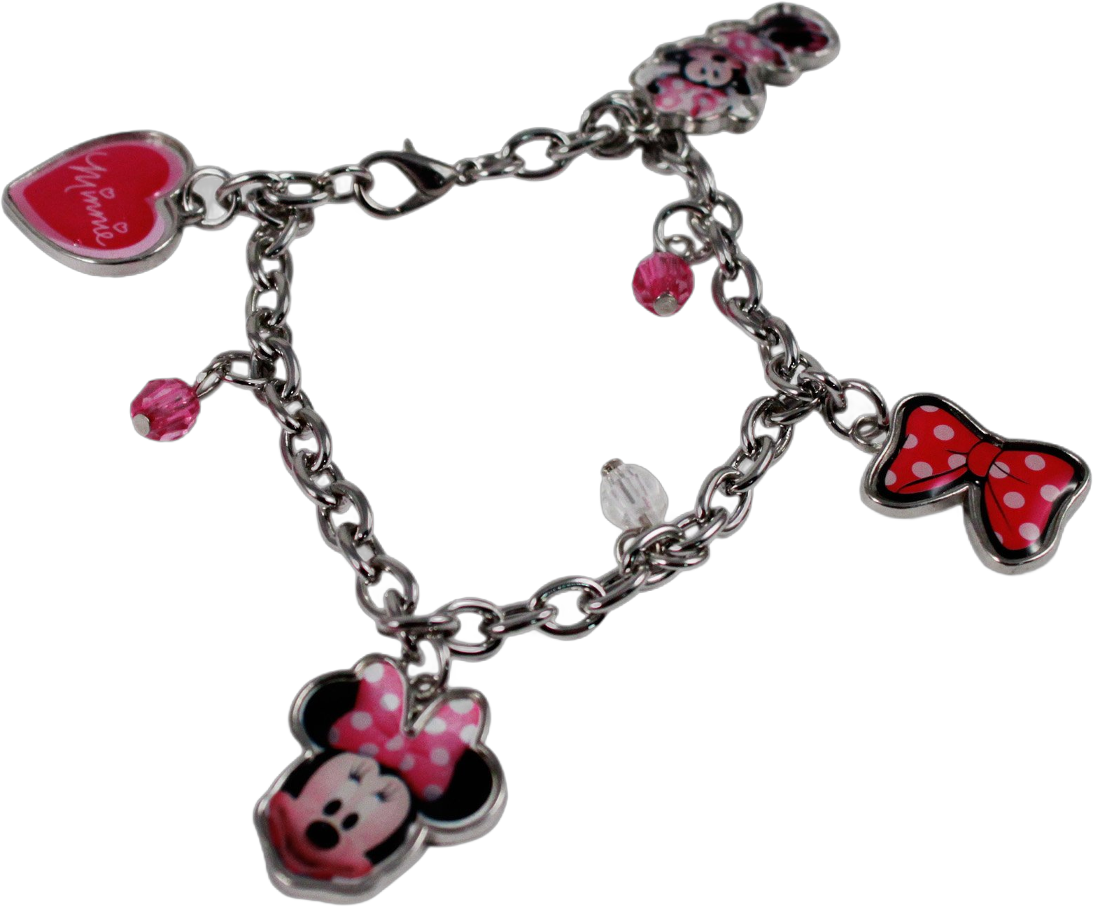 Disney Minnie Mouse Charm Bracelet Girls Dress Up 4pc Jewelry