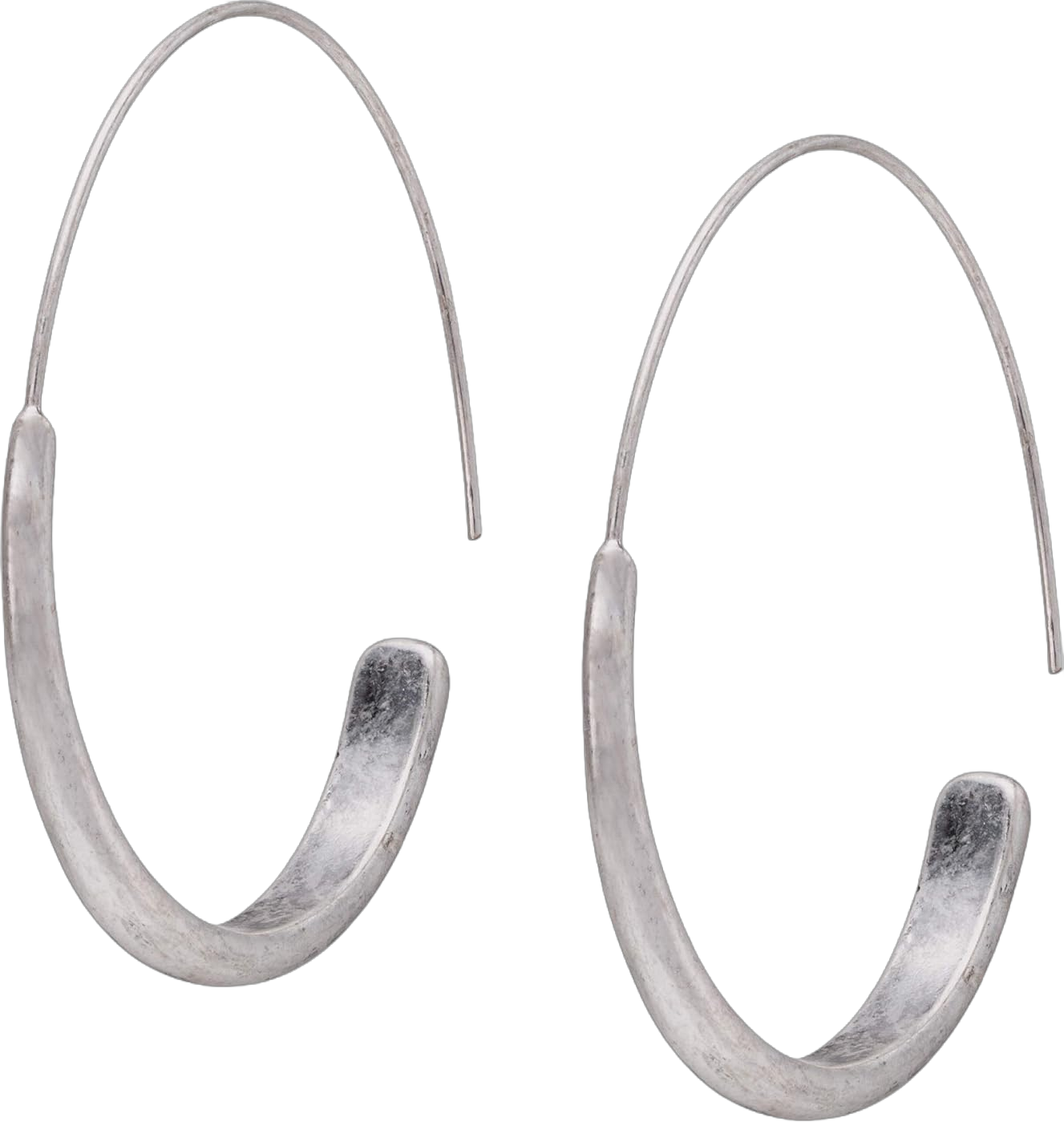 Lucky Brand Women's Brushed Hoop Earrings One Size SILVER