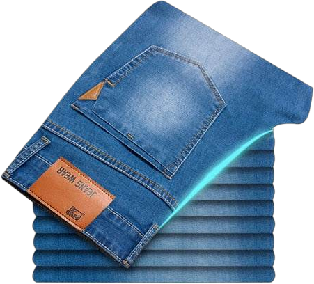 Classic style Men's Jeans-Business Casual Stretch Slim Denim Light Blue Black Trousers