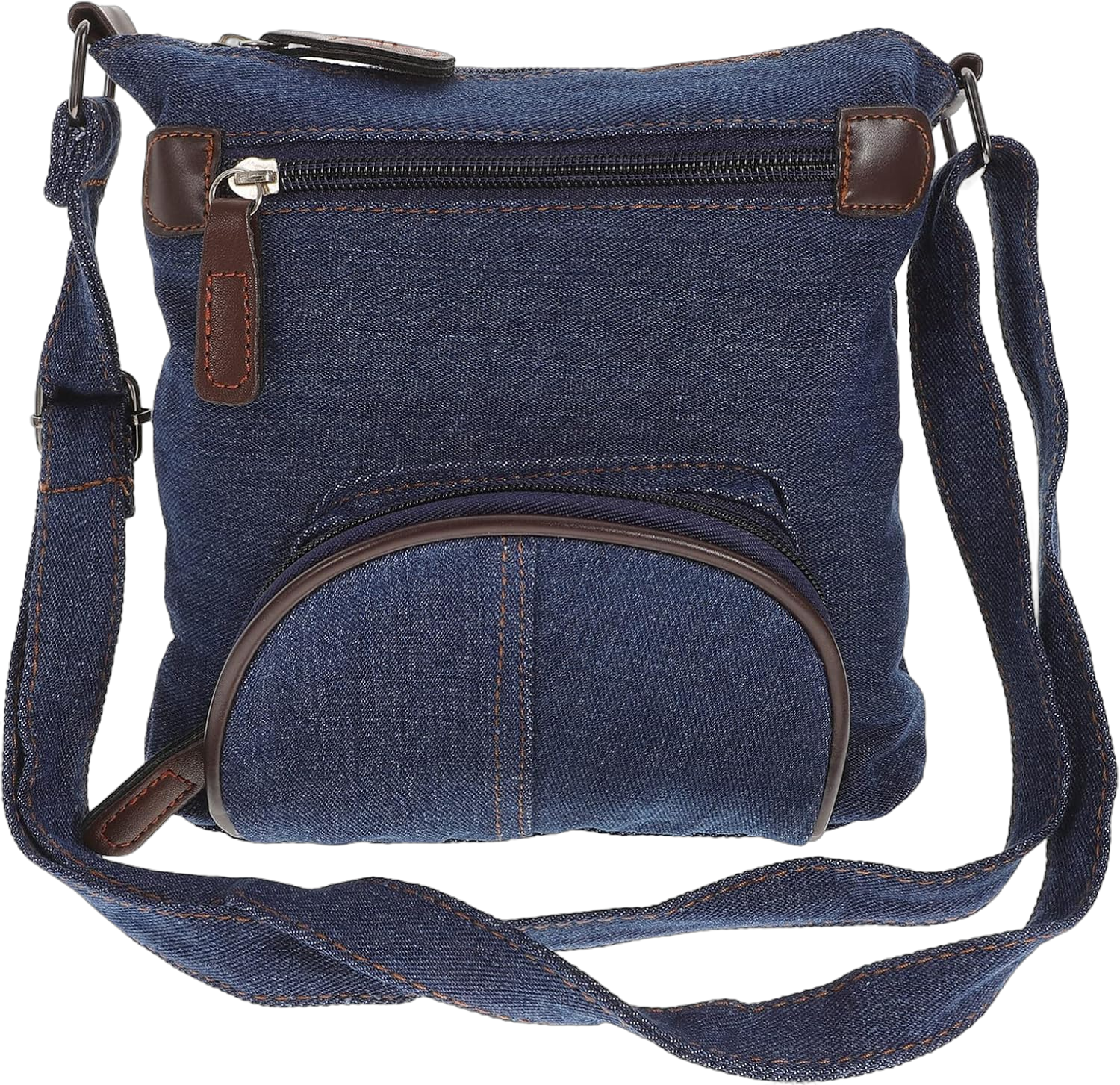 PartyKindom Denim Crossbody Bag, Tote Bag for Women, Multi Pocket Shoulder Bag, Casual Canvas Bag for Work Travel