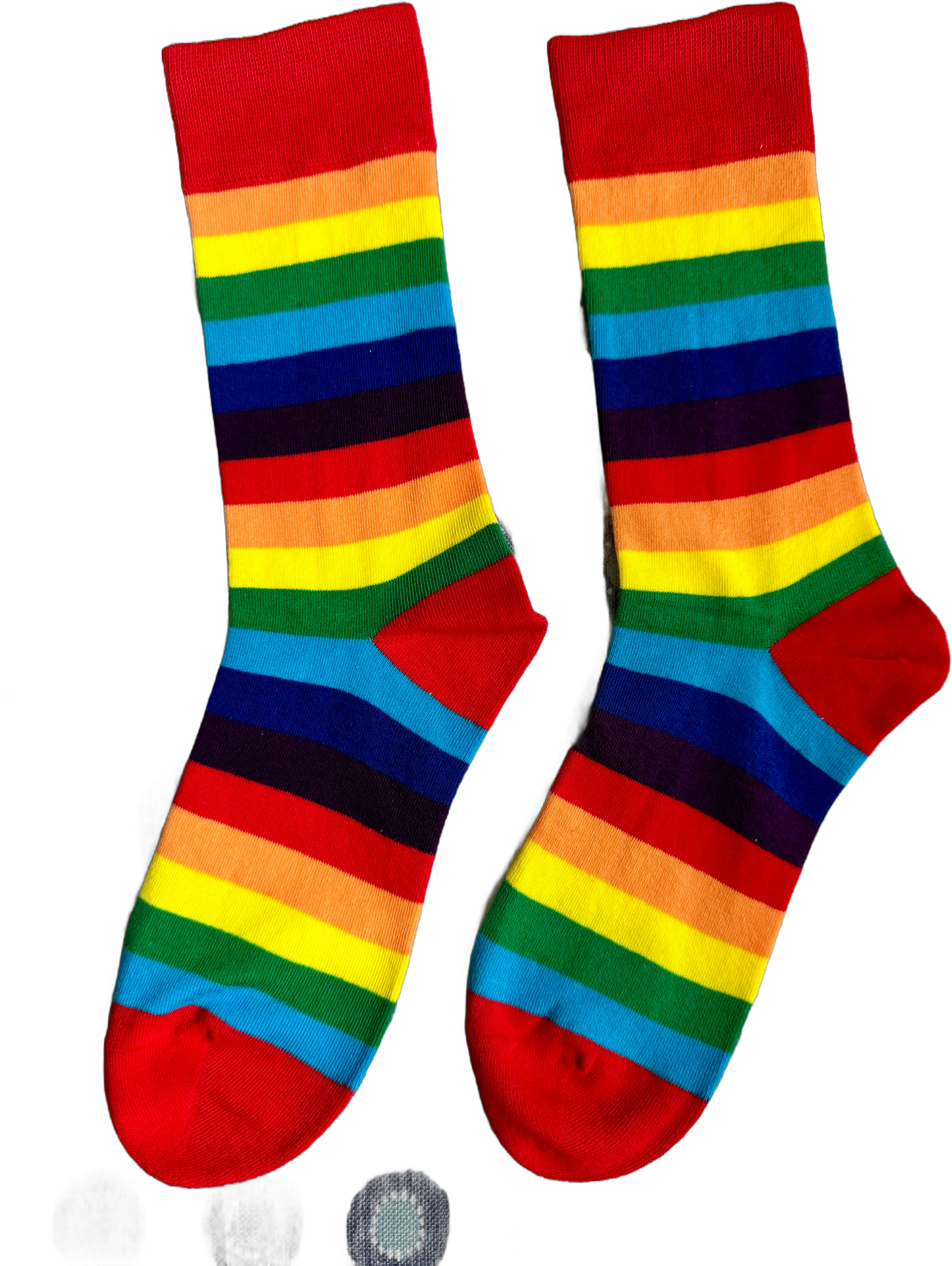 Team Red Rainbow Stripes Unisex Adult Crew Socks