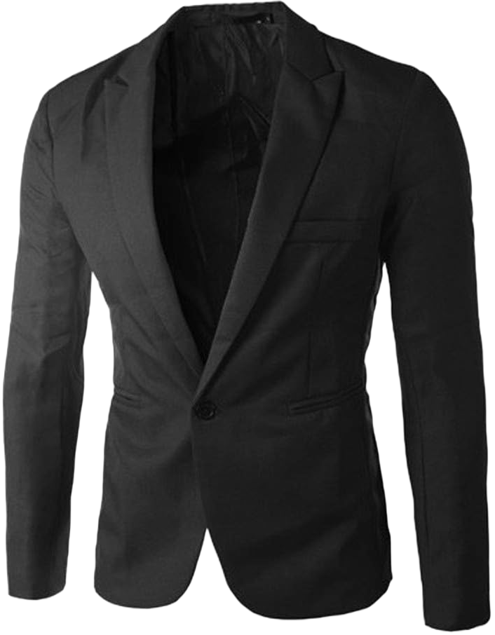 Men's Blazer Slim Fit Casual Solid Color Sport Coats Lightweight One Button Suit Jacket Coats Business Lapel Suit XX-Large Black