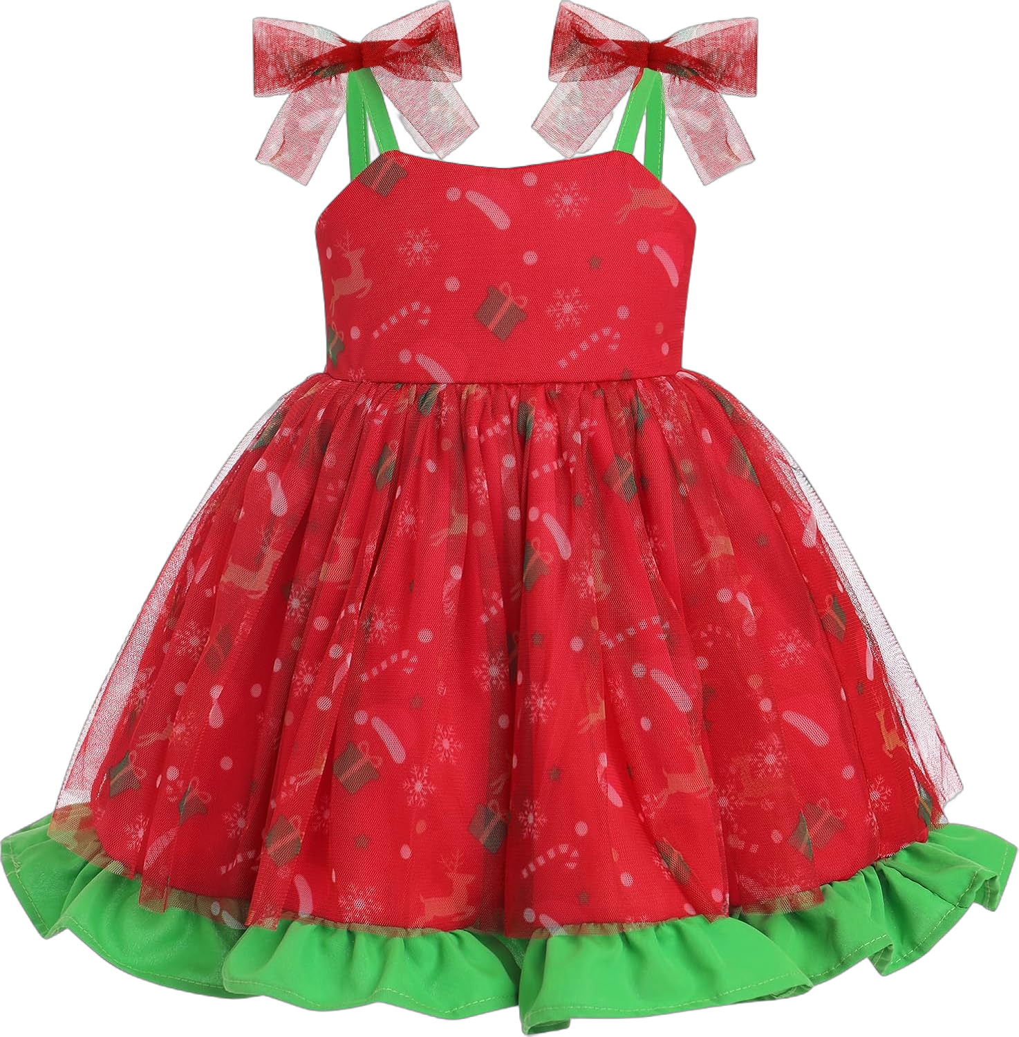 Baby Girls First Birthday Outfit Toddler Halloween Christmas Easter Costume Princess Mesh Cake Smash Tulle Tutu Dress Red Christmas 6-12 Months