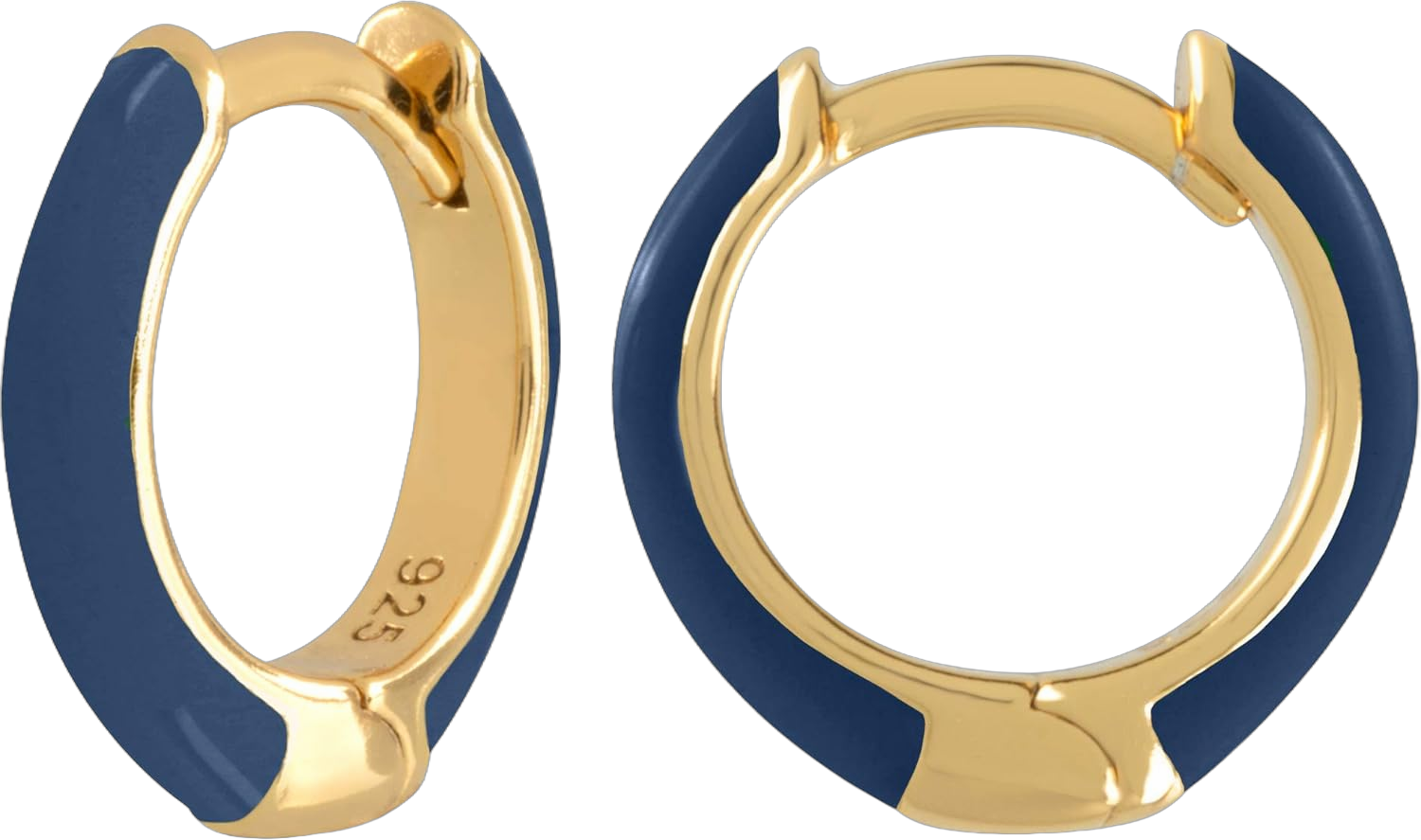 14K Gold Plated Sterling Silver Enamel Color Huggie Hoop Earrings for Women – Wide Range of Vibrant Color Options Available