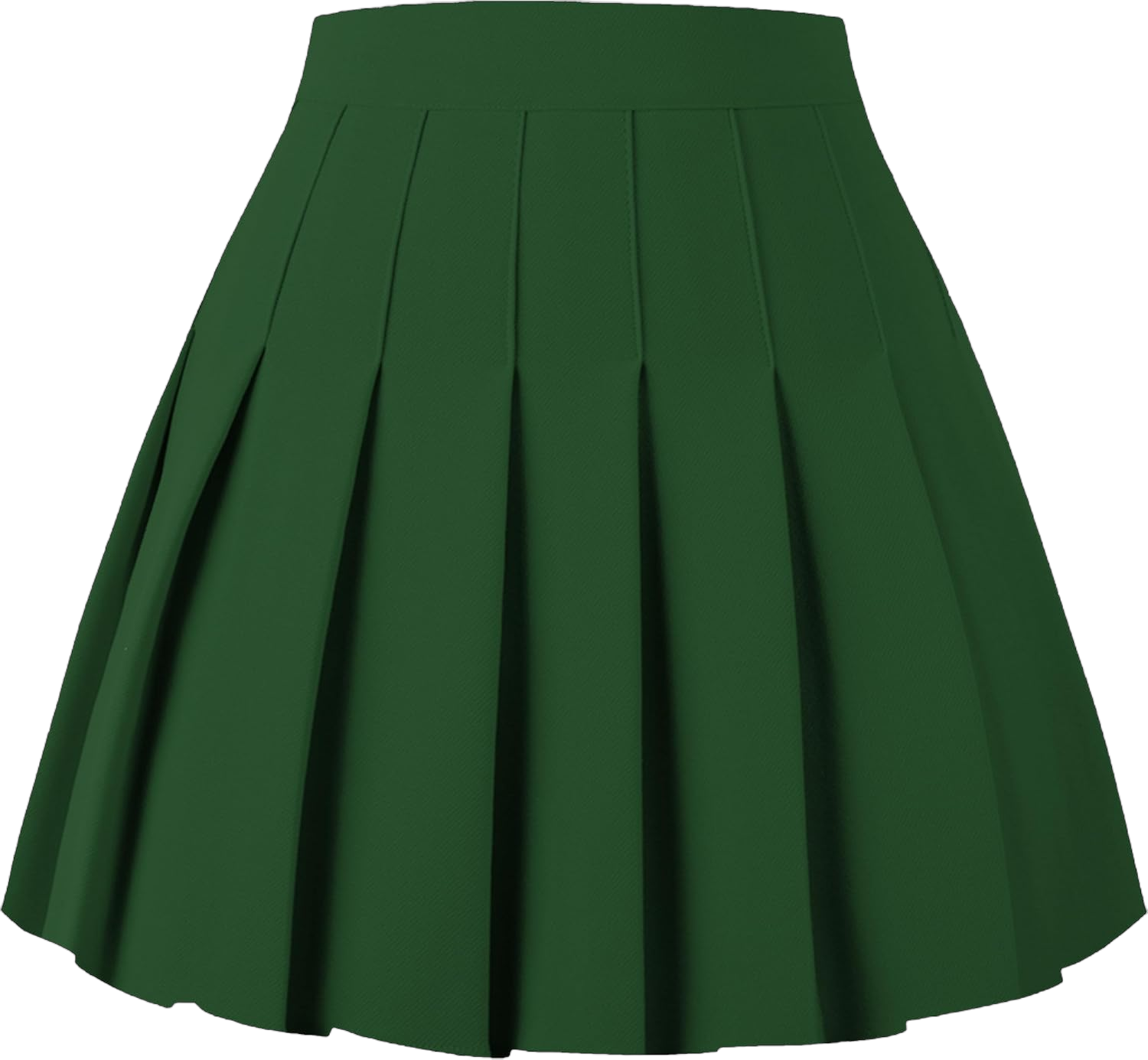 Girstunm Women's Pleated Skirt Mini Skater Basic Skirts High Waist School Girls Uniform Short Cheerleader Skirt Small Black Green