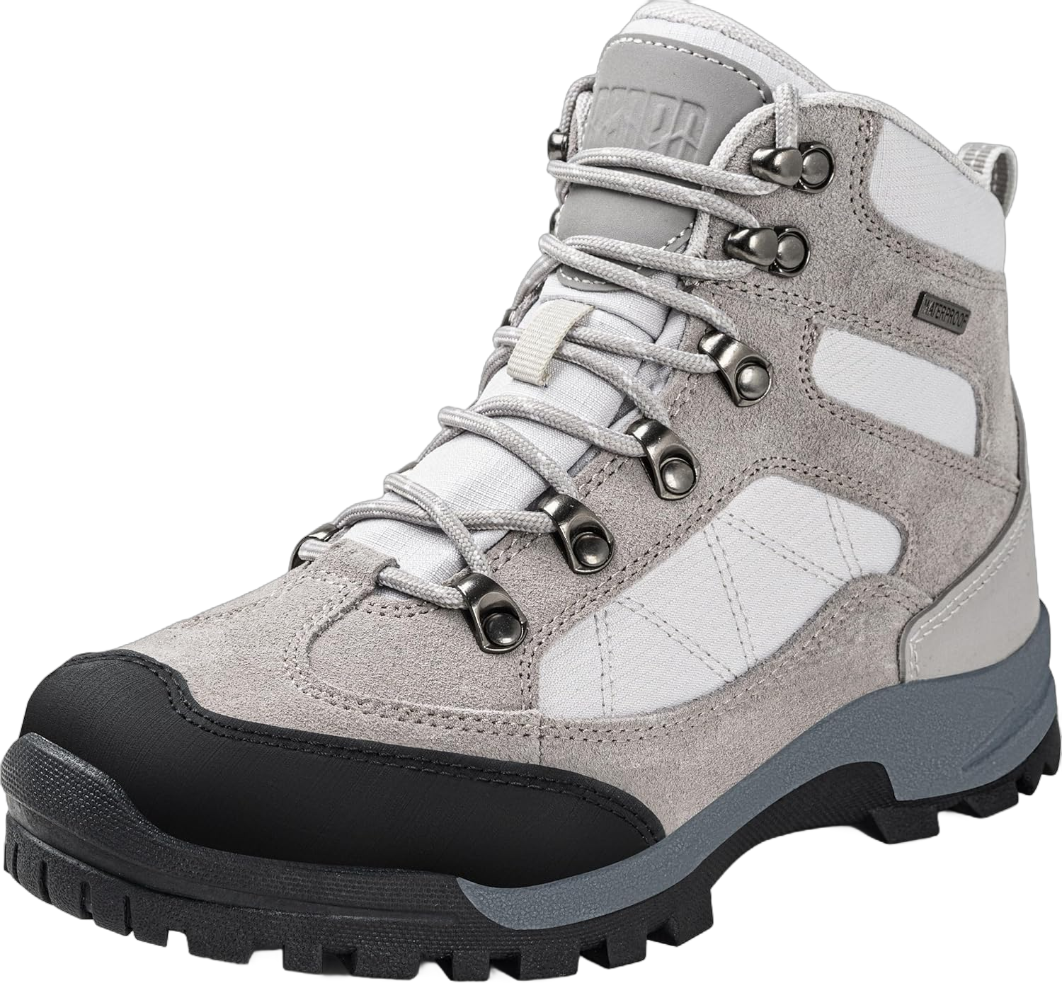 R CORD Womens Hiking Boots Breathable Hiking Boots Womens Waterproof Ankle Support Athletic Outdoor Non-slip Durable Hiking Boot for Outdoors 8 Lightgrey