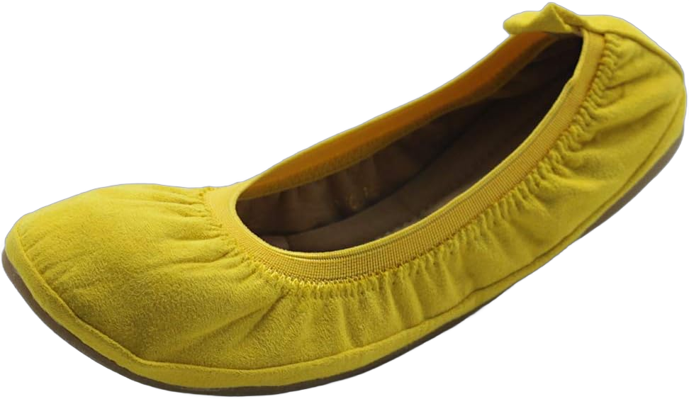 Ollio Women's Shoes Faux Suede Comfort Ballet Flat 6.5 Yellow