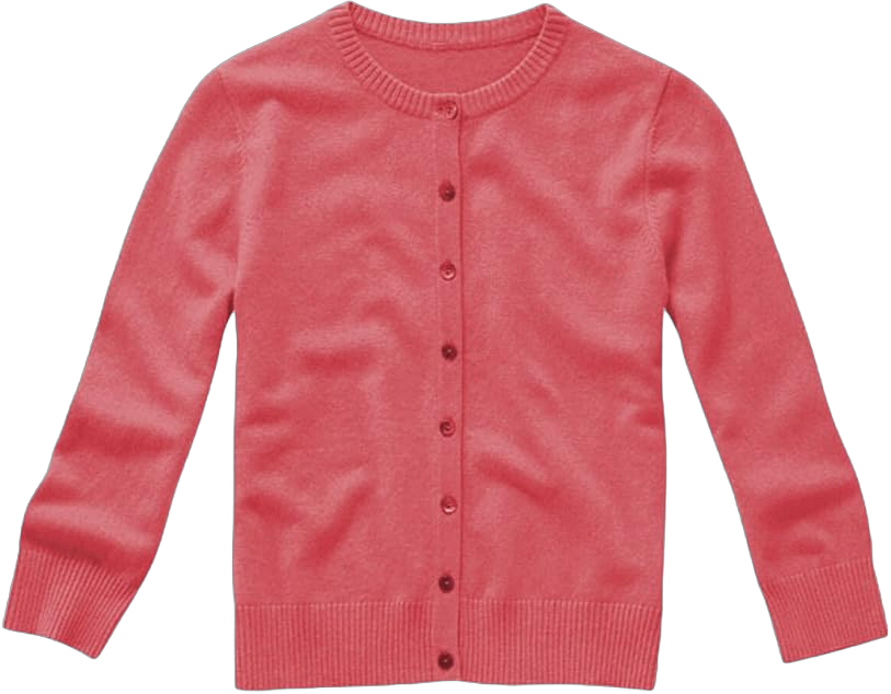 Women's 100% Cashmere Crew Neck Cardigan 2X Coral Pink