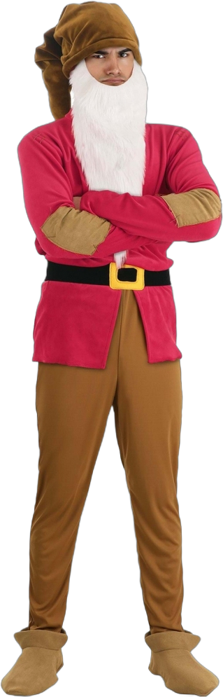 HalloweenCostumes.com Medium  Men  Disney Snow White Grumpy Dwarf Costume Adult Costume., Red/White/Brown