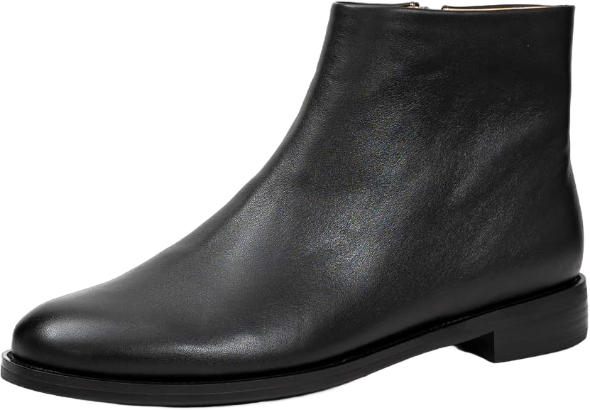 Women's Minimalist Leather Ankle Boots 5.5 Black